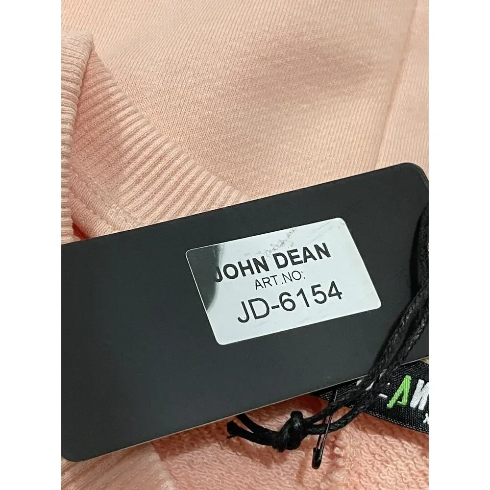 John Dean Shirt Mens 2XL Sweater Pink Sweatshirt Pullover Wake Your Mind Up N155